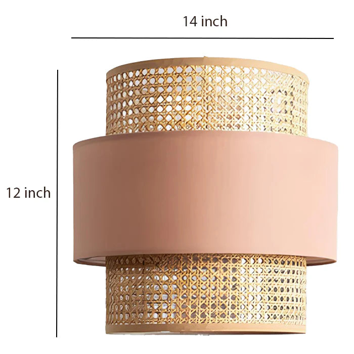 Bamboo Ceiling Light for Kitchen | Rattan Flush Mount Lamp - Addison