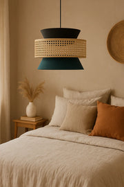 Bamboo Ceiling Light for Hallway | Rattan Flush Mount Lamp - Adeline