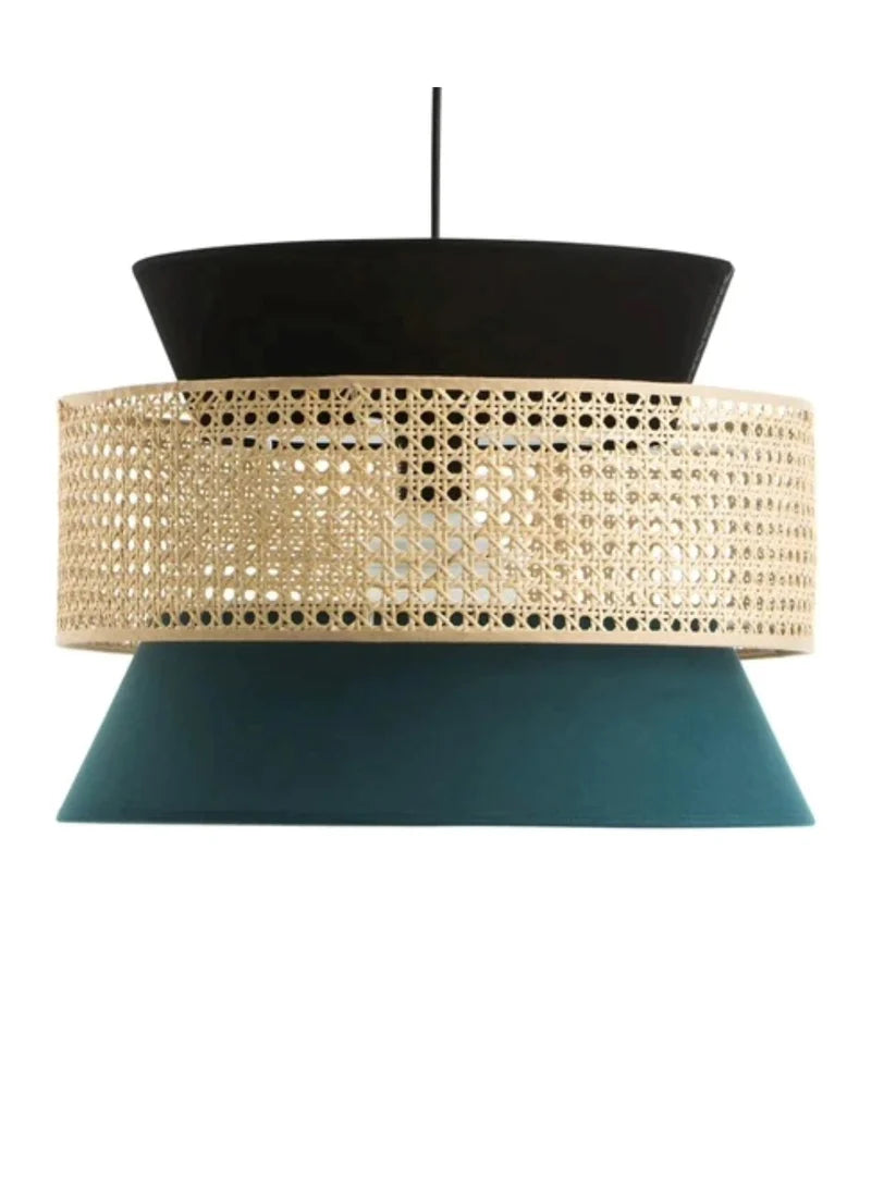 Bamboo Ceiling Light for Hallway | Rattan Flush Mount Lamp - Adeline