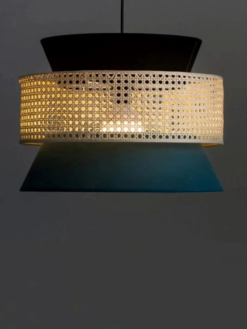 Bamboo Ceiling Light for Hallway | Rattan Flush Mount Lamp - Adeline