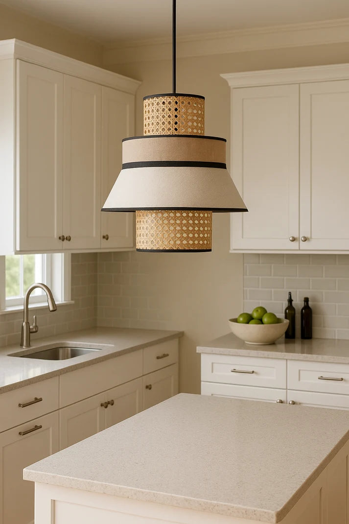 Rattan Hanging Light for Bedroom | Bamboo Pendant Lamp - Adley