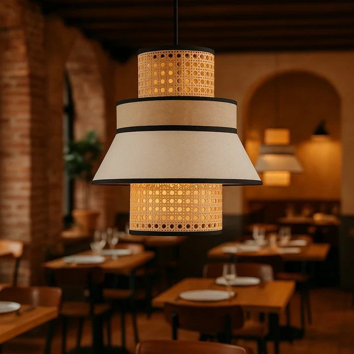 Rattan Hanging Light for Bedroom | Bamboo Pendant Lamp - Adley