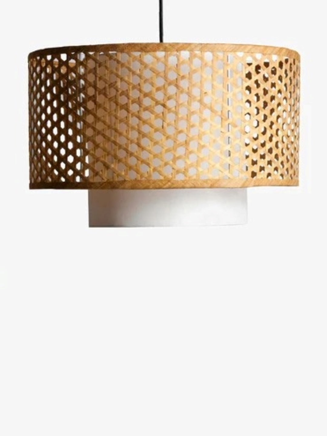 Bamboo Ceiling Light for Kitchen | Rattan Flush Mount Lamp - Amari