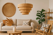 Raffia Hanging Light for Living Room | Natural Pendant Lamp - Larken
