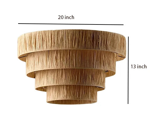 Raffia Hanging Light for Living Room | Natural Pendant Lamp - Larken