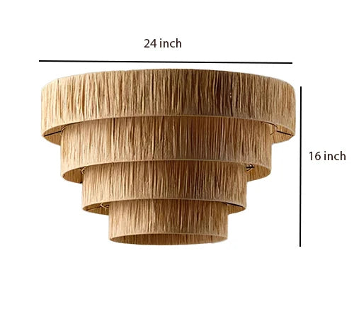Raffia Hanging Light for Living Room | Natural Pendant Lamp - Larken