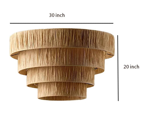 Raffia Hanging Light for Living Room | Natural Pendant Lamp - Larken
