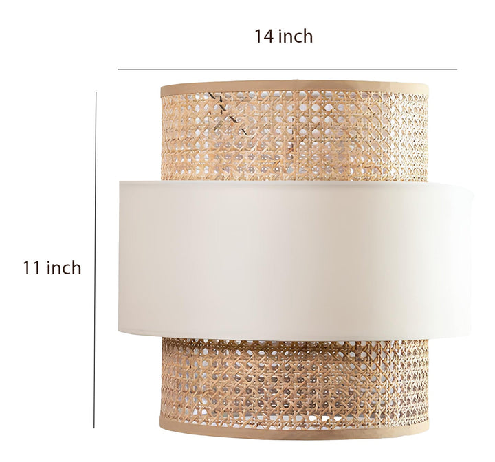 Bamboo Ceiling Light for Living Room 14 Inch - Agata by Luxury Rattan Handicrafts 