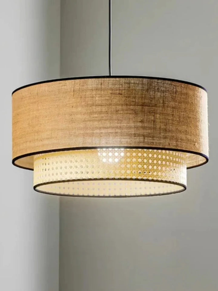 Bamboo Hanging Light for Living Room | Cane Pendant Lamp - Milo