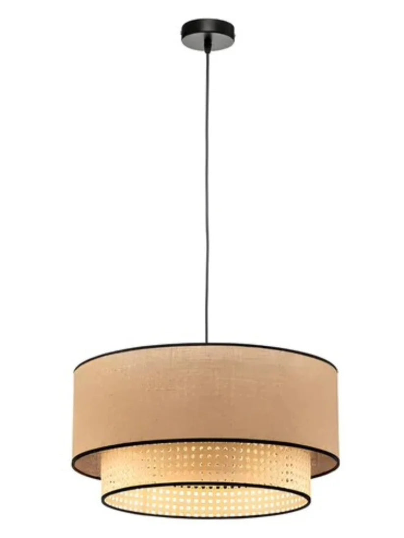 Bamboo Hanging Light for Living Room | Cane Pendant Lamp - Milo