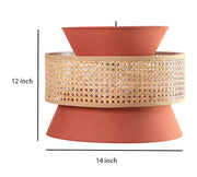 Bamboo Ceiling Light for Dining Room | Rattan Flush Mount Lamp - Aiden