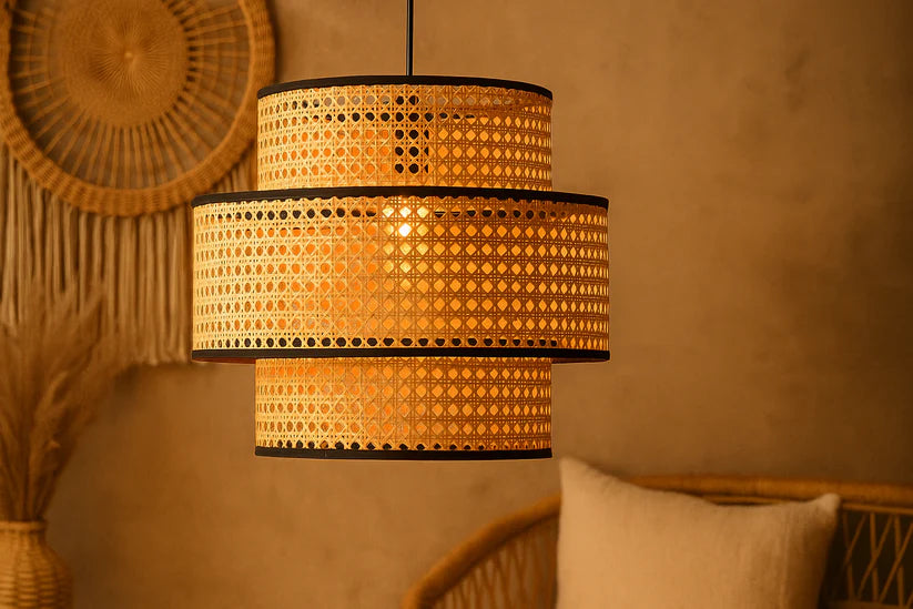 Bamboo Hanging Light for Kitchen | Rattan Pendant Lamp - Alex