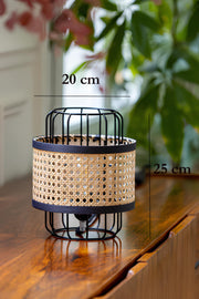 Rattan Table Lamp for Living Room | Bamboo Bedside Table Lamp - Levi