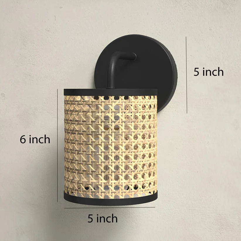 Wicker Wall Lamp for Study Room  - Alysson