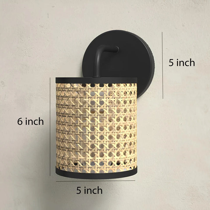 Wicker Wall Lamp for Study Room  - Alysson