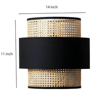 Bamboo Ceiling Light for Bedroom | Rattan Flush Mount Lamp - Amanda