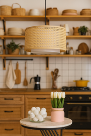 Bamboo Hanging Light for Kitchen | Rattan Pendant Lamp - Levon