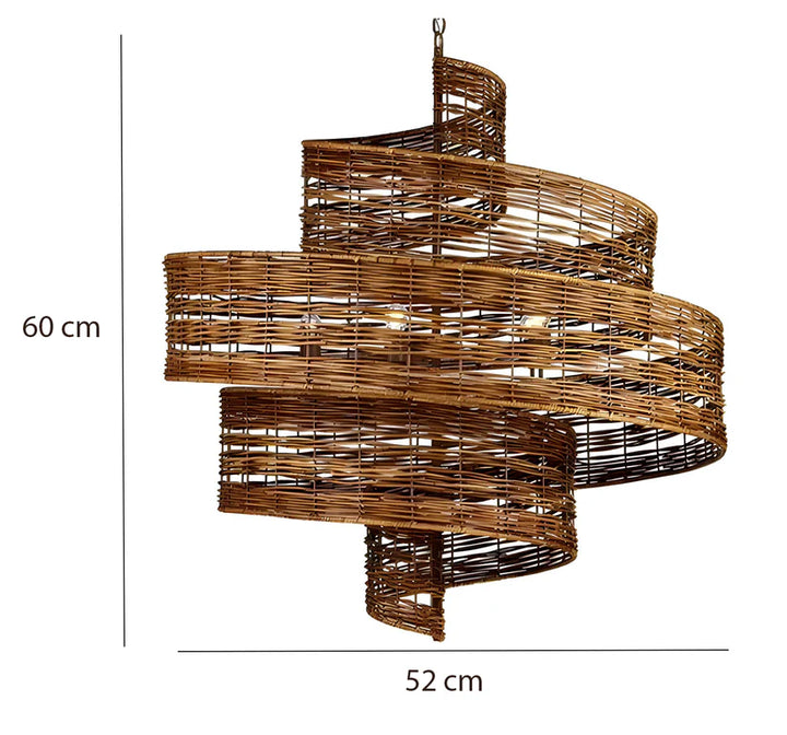 Bamboo Chandelier for Dining Room | Rattan Hanging Light - Jasper