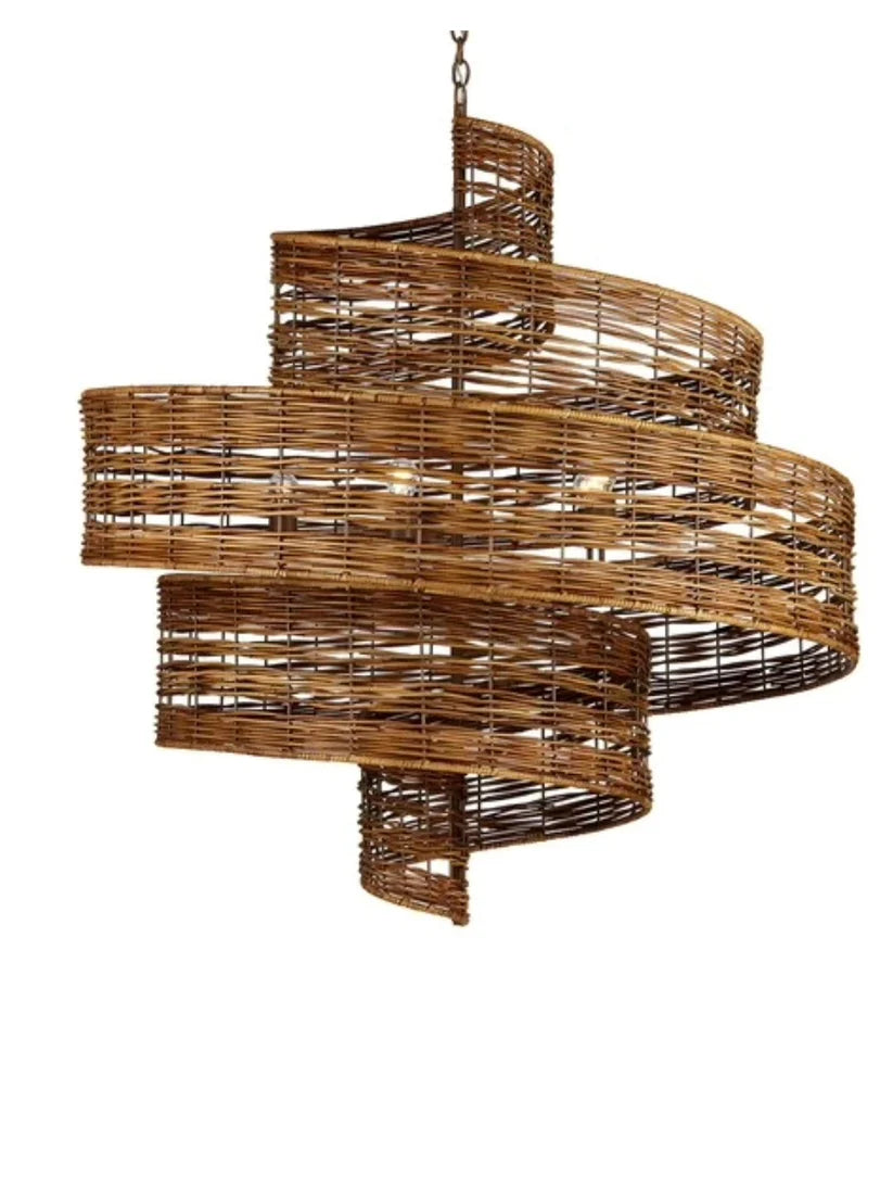 Bamboo Chandelier for Dining Room | Rattan Hanging Light - Jasper