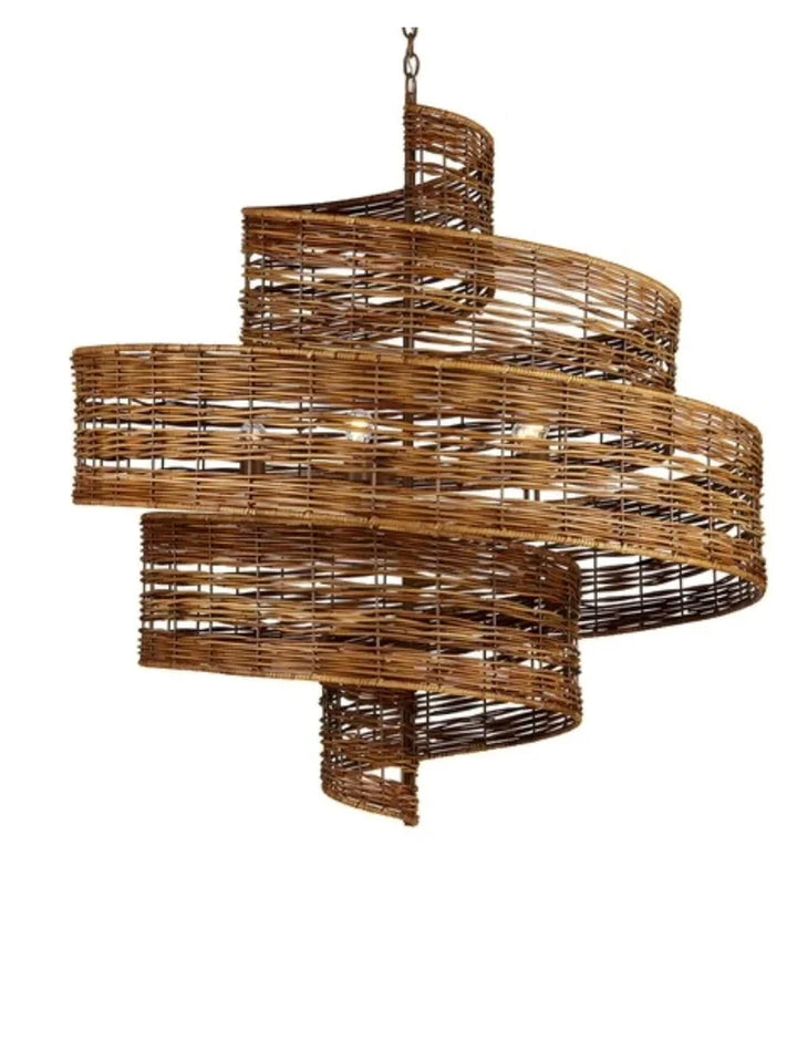 Bamboo Chandelier for Dining Room | Rattan Hanging Light - Jasper