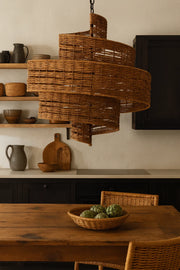 Bamboo Chandelier for Dining Room | Rattan Hanging Light - Jasper