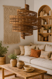 Bamboo Chandelier for Dining Room | Rattan Hanging Light - Jasper