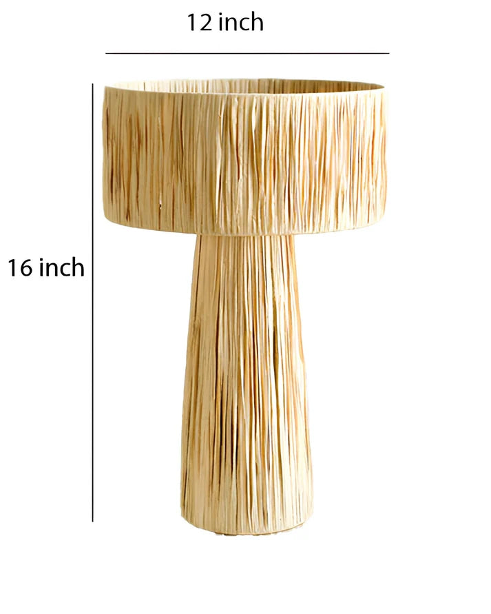 Rattan Table Lamp for Living Room | Bamboo Bedside Lamp - Yvette
