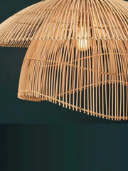 Bamboo Hanging Light for Staircase | Rattan Pendant Lamp - Verre