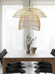 Bamboo Hanging Light for Staircase | Rattan Pendant Lamp - Verre