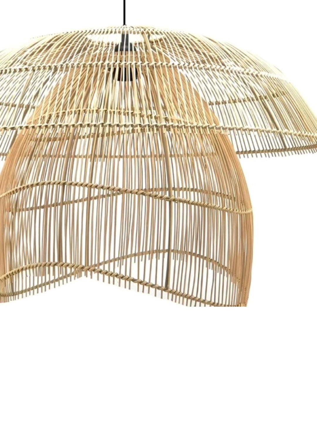 Bamboo Hanging Light for Staircase | Rattan Pendant Lamp - Verre