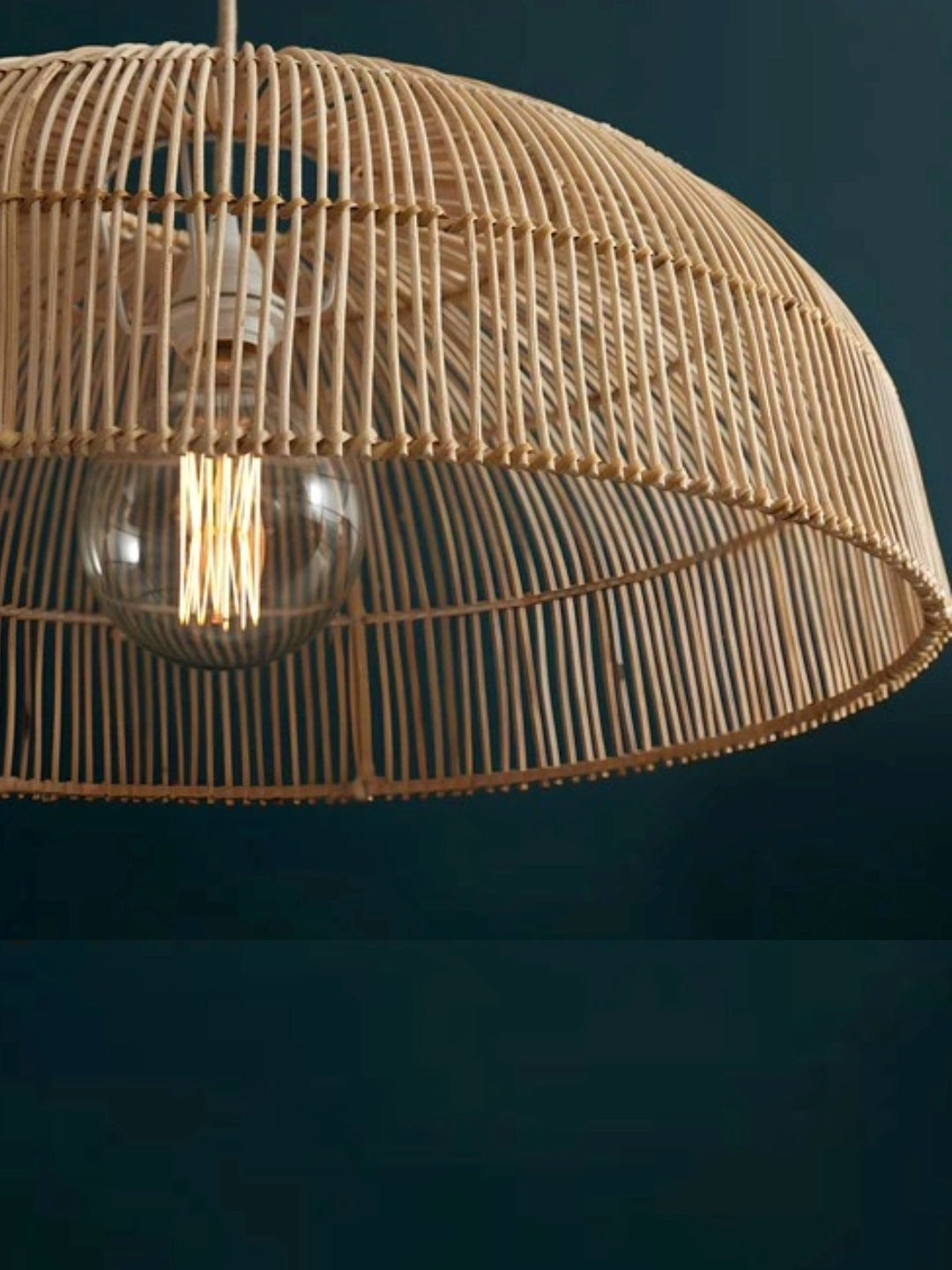 Bamboo Pendant Light for Living Room 16 Inch - Anbu by Luxury Rattan Handicrafts 