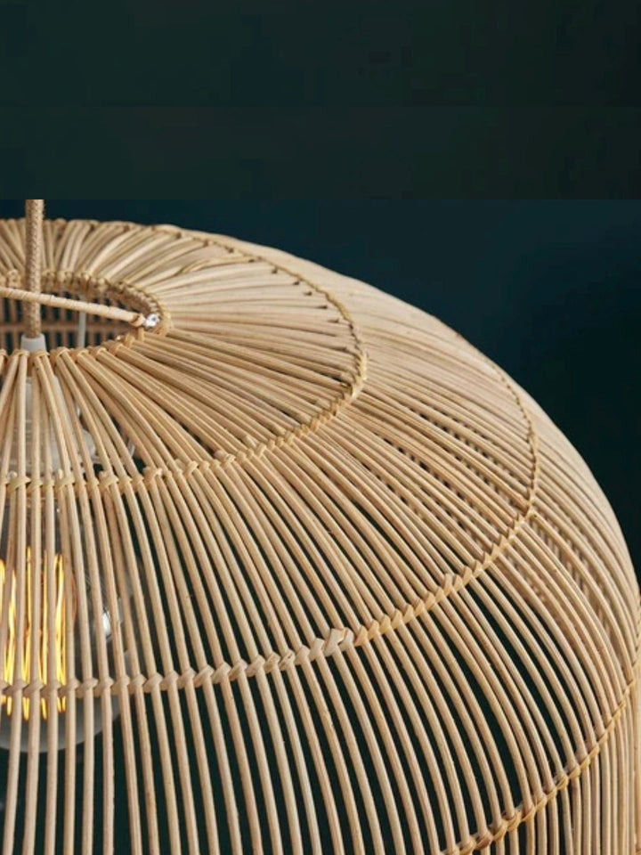 Bamboo Pendant Light for Living Room 16 Inch - Anbu by Luxury Rattan Handicrafts 