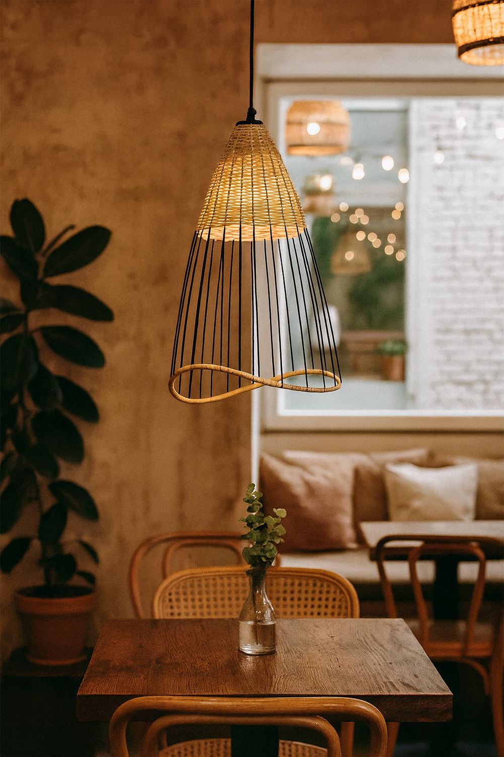 Bamboo Pendant Light for Living Room - Angel by Luxury Rattan Handicrafts 