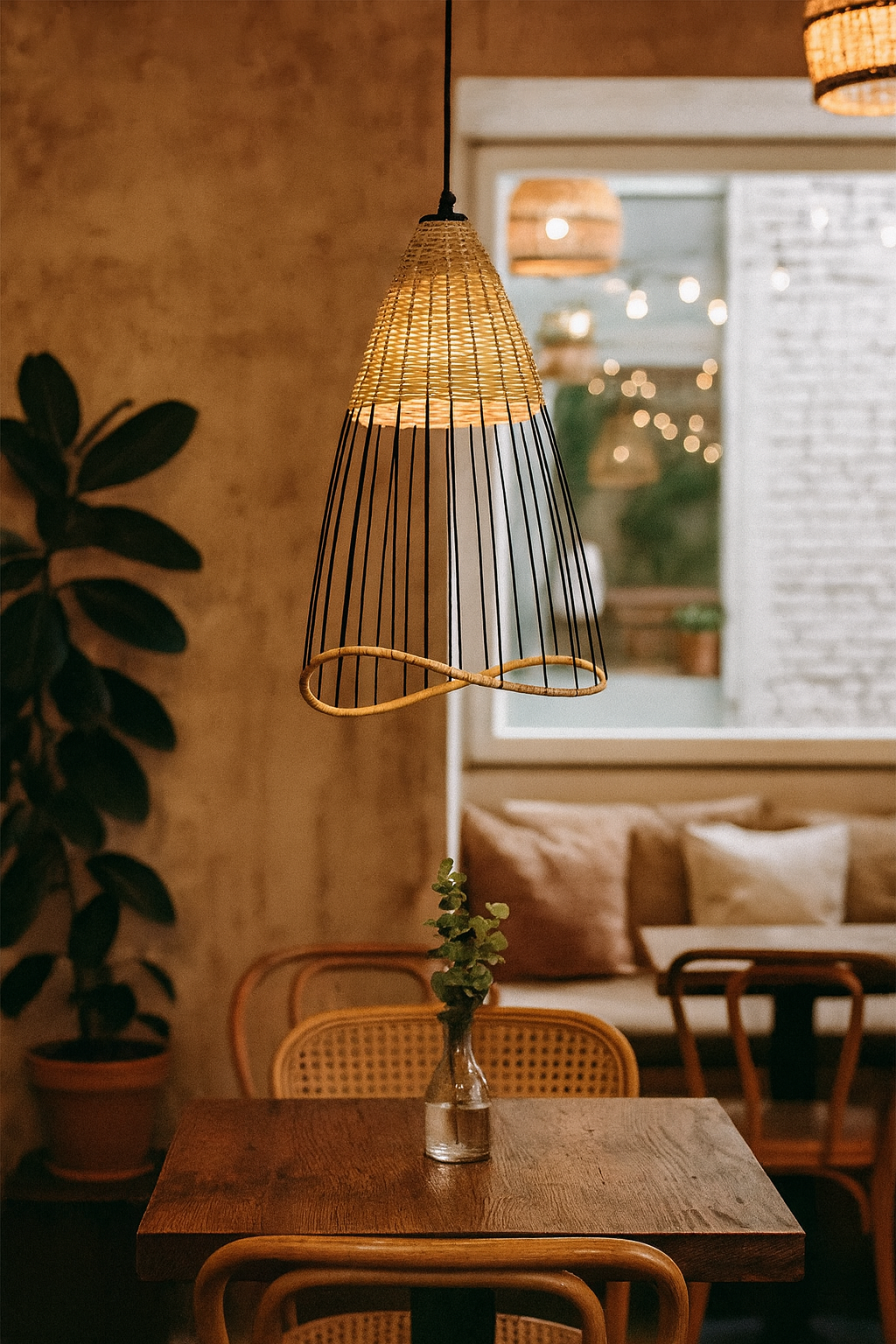 Bamboo Pendant Light for Living Room - Angel by Luxury Rattan Handicrafts 