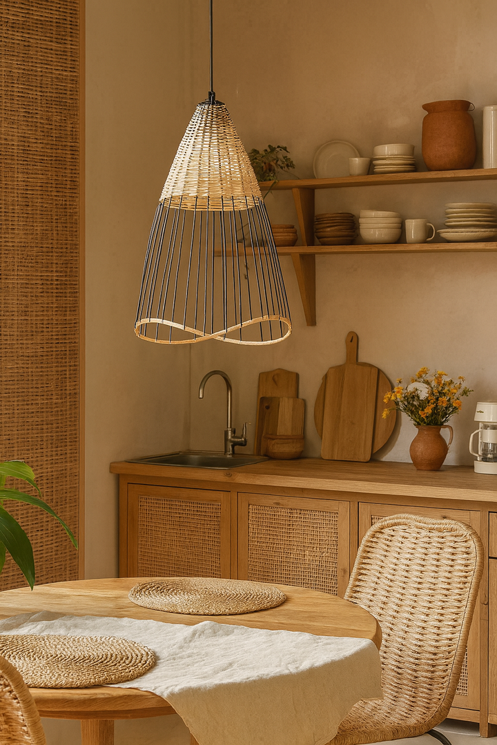 Bamboo Pendant Light for Living Room - Angel by Luxury Rattan Handicrafts 