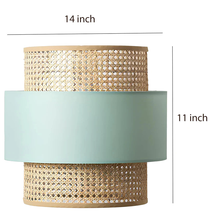 Bamboo Ceiling Light for Living Room | Rattan Flush Mount Lamp - Sutton