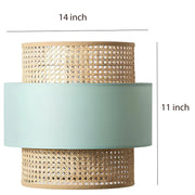 Bamboo Ceiling Light for Living Room | Rattan Flush Mount Lamp - Sutton