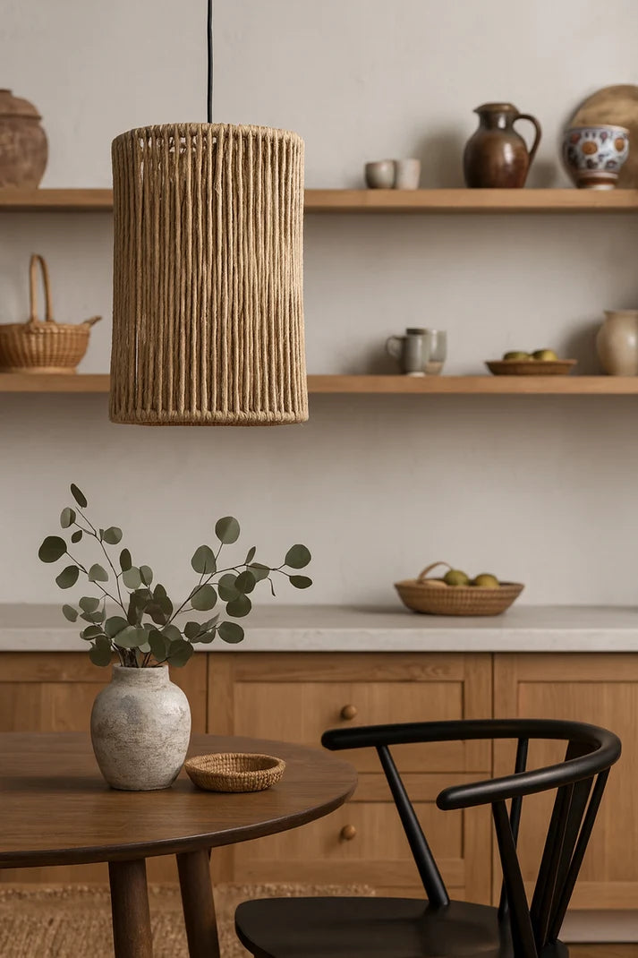 Seagrass Hanging Light for Living Room | Wicker Pendant Lamp - Anissa