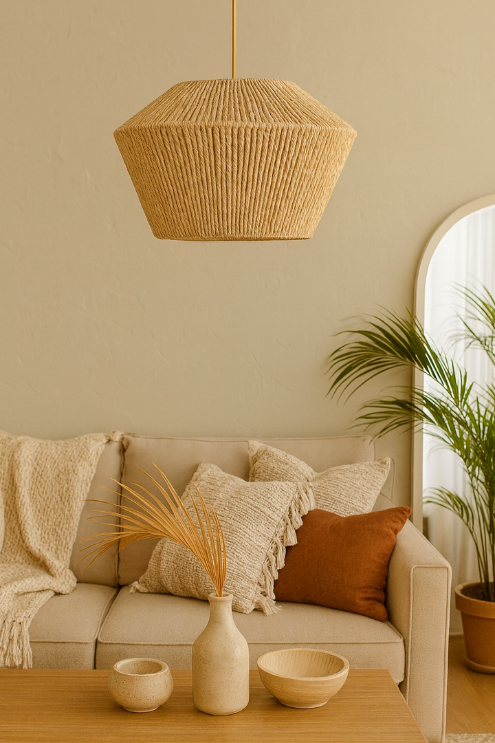 Seagrass Hanging Light for Bedroom | Wicker Pendant Lamp - Annora