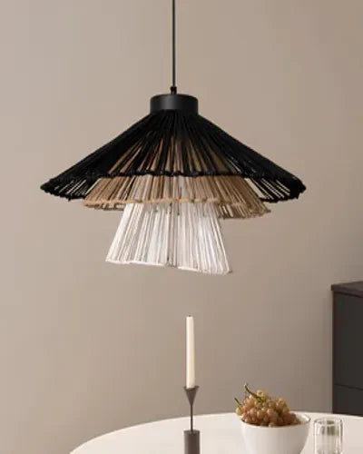 Bamboo Hanging Light for Living Room | Cane Pendant Lamp - Nash