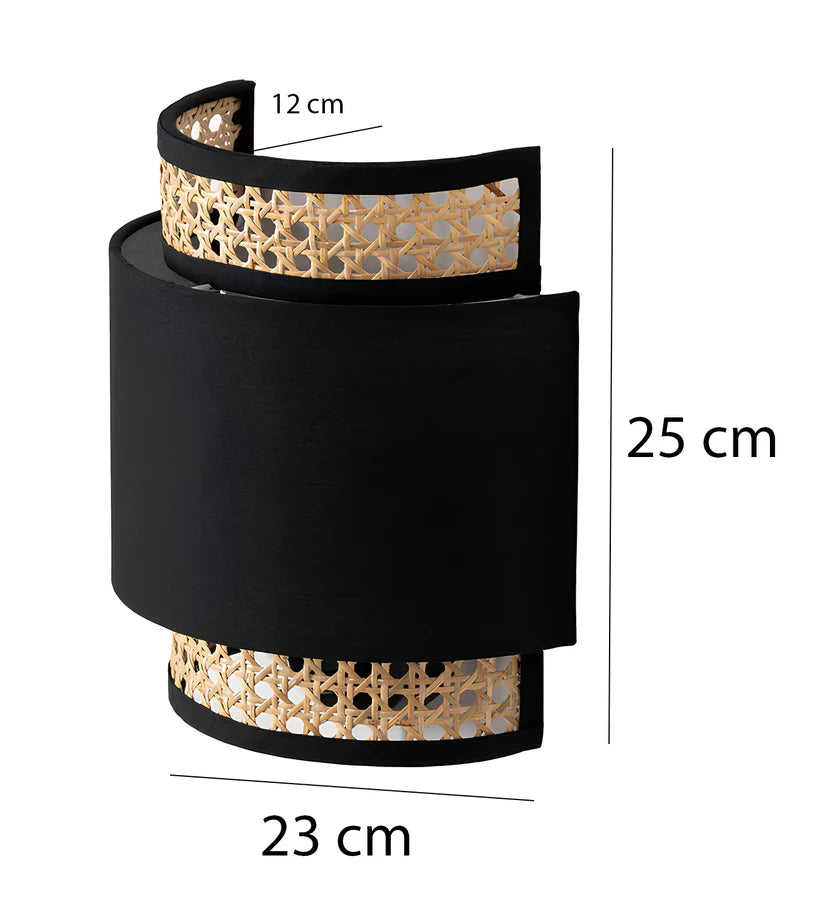 Cane Wall Lamp for Bedroom | Bamboo Wall Sconce - Zeke