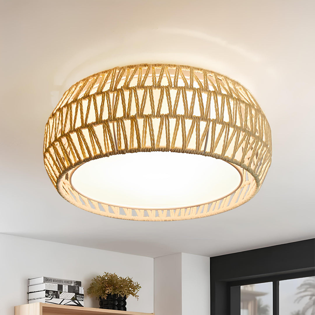Jute Ceiling Flush Mount Lamp - Verona