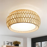 Jute Ceiling Flush Mount Lamp - Verona