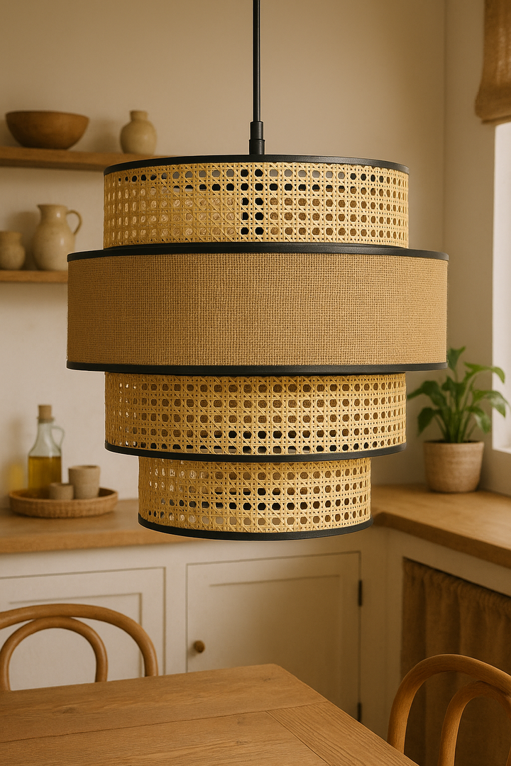 Bamboo Hanging Light for Living Room | Cane Pendant Lamp - Otto
