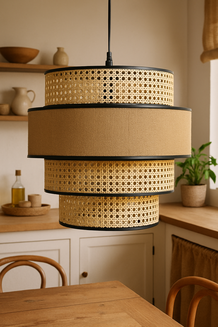 Bamboo Hanging Light for Living Room | Cane Pendant Lamp - Otto