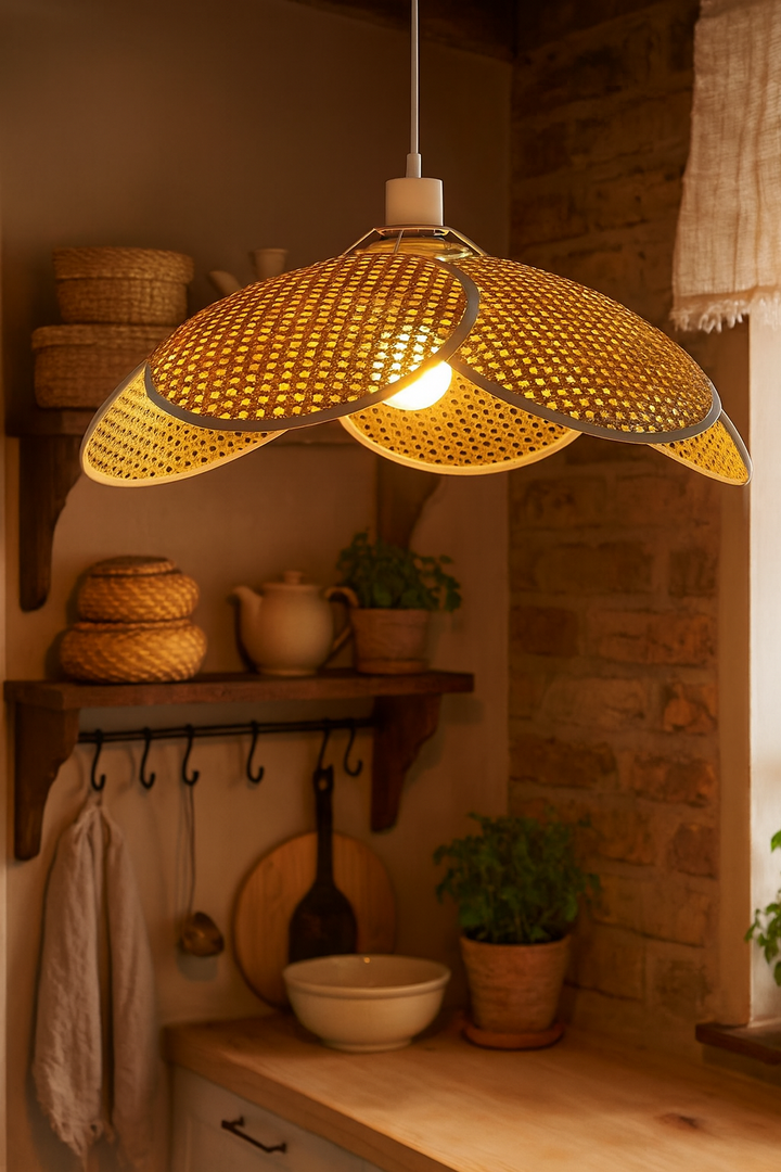 Bamboo Hanging Light for Bedroom | Rattan Pendant Lamp - Quill