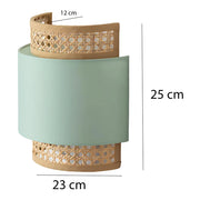 Rattan Wall Lamp for Study Room | Wicker Wall Sconce - Auria