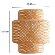 Bamboo Ceiling Light for Bedroom | Rattan Flush Mount Lamp - Aurora