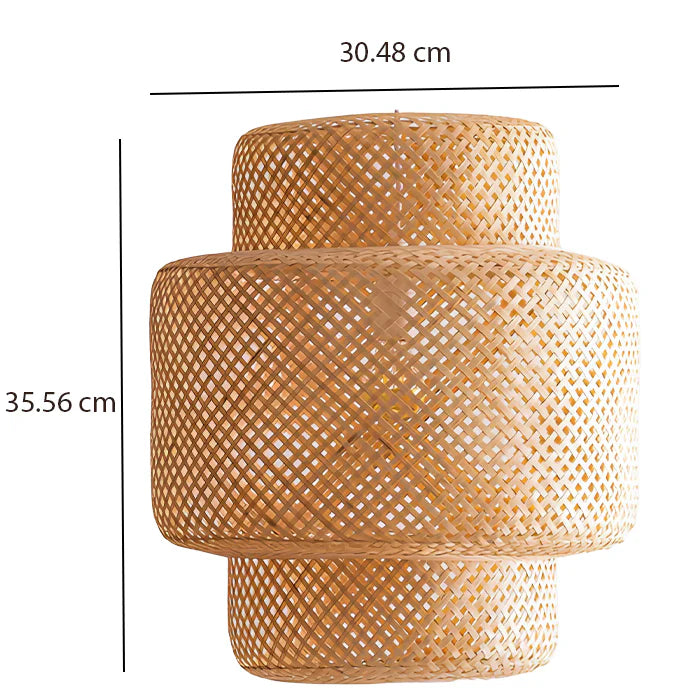 Bamboo Ceiling Light for Bedroom | Rattan Flush Mount Lamp - Aurora