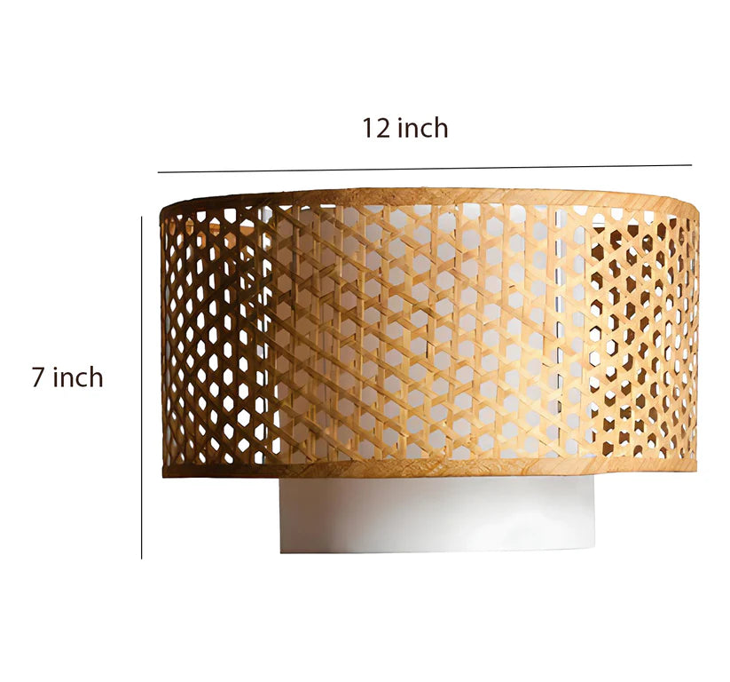 Bamboo Ceiling Light for Kitchen | Rattan Flush Mount Lamp - Amari